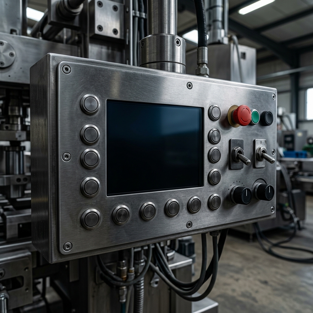 แผงควบคุมดิจิทัลล้ำสมัยของเครื่องจักรบรรจุภัณฑ์ระดับอุตสาหกรรม (Industrial Digital Control Panel)