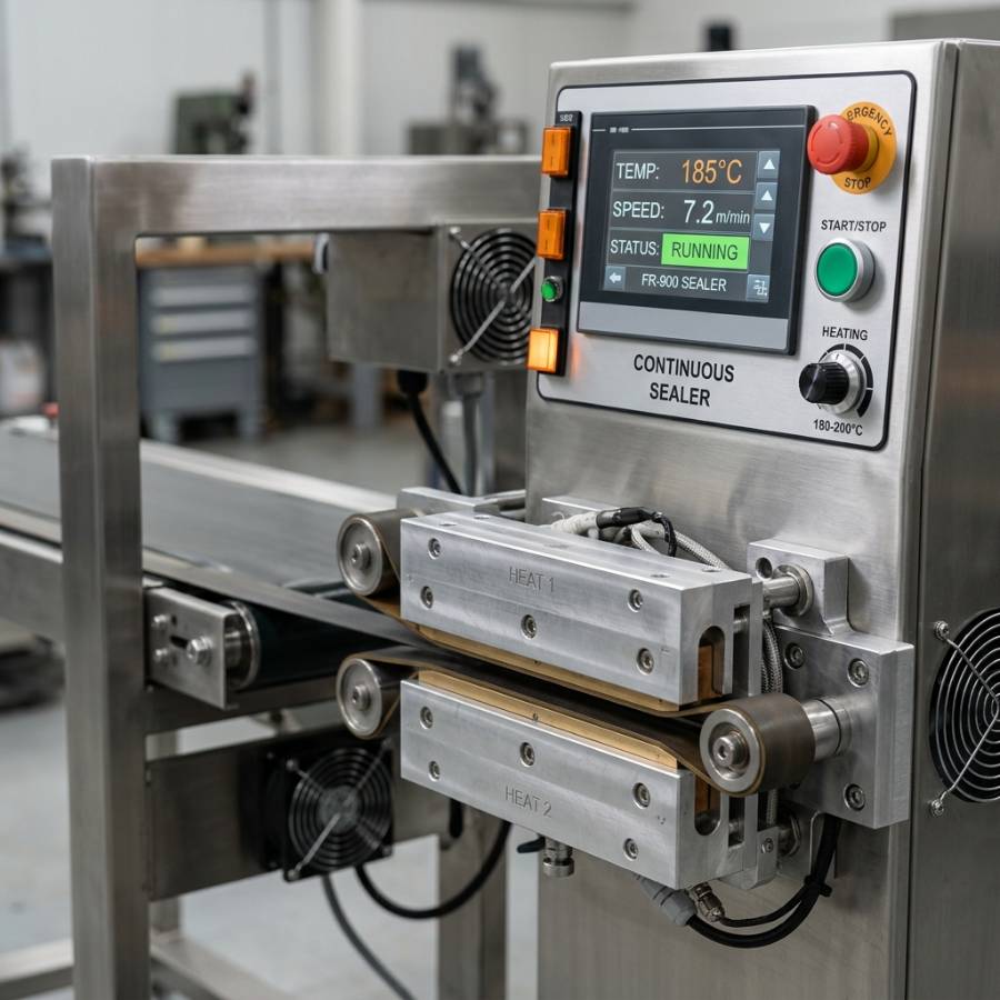 แผงควบคุมและบล็อกทำความร้อนของเครื่องซีล (Heating Block & Control Panel)